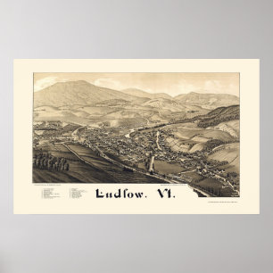 Affiche Ludlow, VT Panoramic Map - 1885