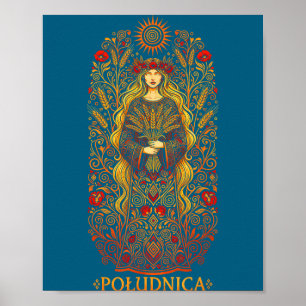 Affiche Ludnica déesse solaire slave Art païen folklorique