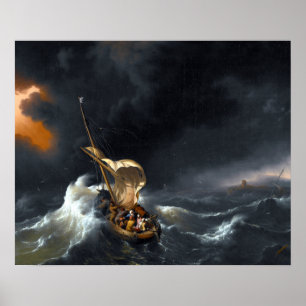 Affiche Ludolf Backhuysen Christ dans la tempête sur la me