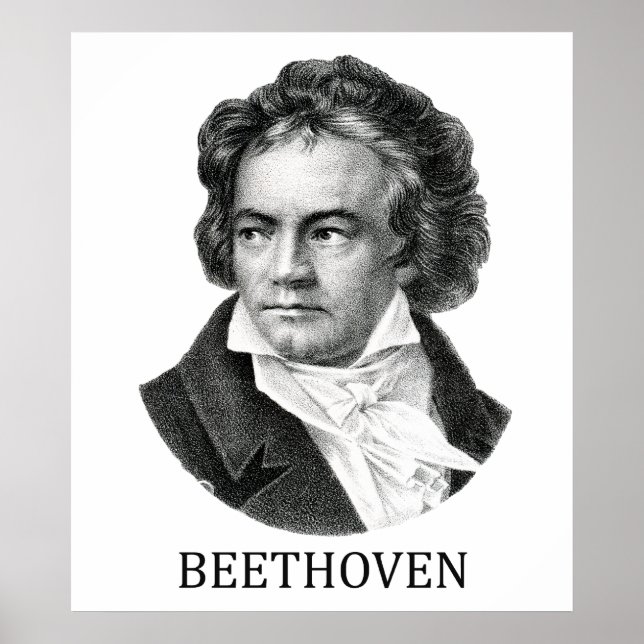 Affiche Ludwig van Beethoven, noir (Devant)