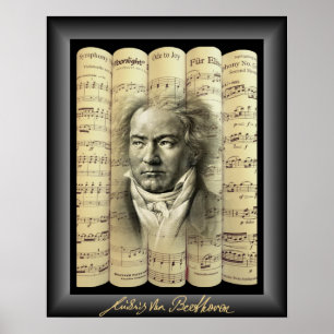 Affiche Ludwig van Beethoven~Rolled Classic Sheet Music~
