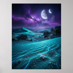 Affiche Lueur Alien du désert de la Lune Jumelle