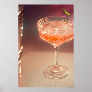Affiche Lueur de l'heure dorée : Art du cocktail vintage c