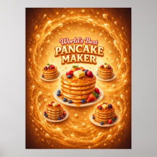 Affiche Lueur de sirop de pile de crêpes Vibe