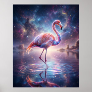 Affiche Lueur du lagon du flamant cosmique