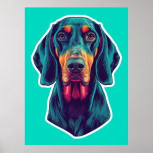 Affiche Lueur Loyale – Portrait Pop Art Vibrant de Bluetic