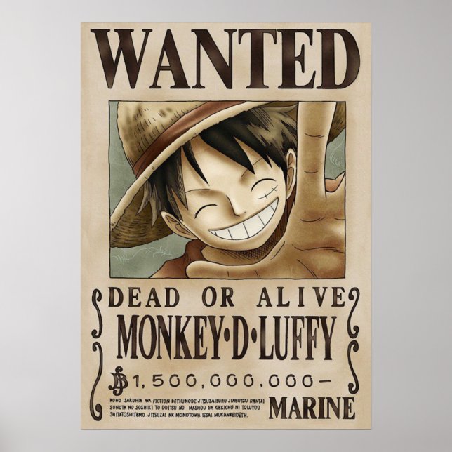 Affiche LUFFY Une pièce Recherché (Devant)