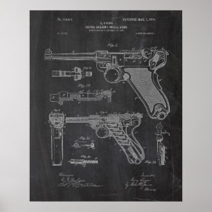 Affiche Luger Pistol Parabellum Patent