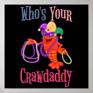 Affiche Lui Déchirer Votre Crawdaddy Mardi Gras Crawfish P