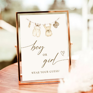 Affiche Lui ou elle Boho Bébé Vêtements Révélation de genr