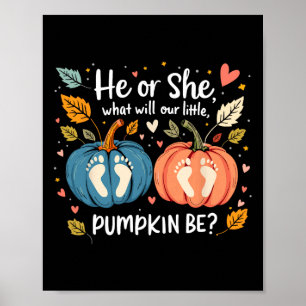 Affiche Lui Ou Elle Ce Que Sera Notre Petit Citrouille Aut