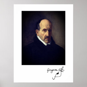 Affiche Luis de Góngora (portrait/signature)