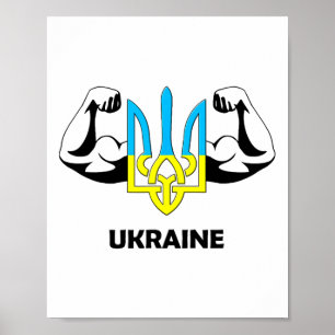 Affiche L'Ukraine est puissante ! Emblème de l'Ukraine. Tr