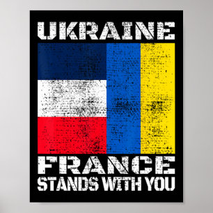 Affiche L'Ukraine La France est avec vous Drapeau de souti