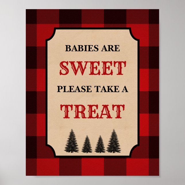 Affiche Lumberjack Les Bébés Sont Sweet Dessert Panneau (Devant)