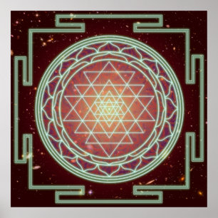 Affiche Lumière ambre Sri Yantra