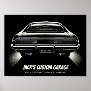 Affiche Lumière Arrière Silence – Voiture Silhouette Art V
