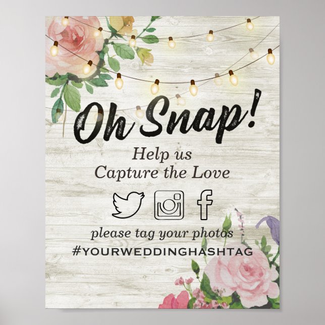 Affiche Lumière de chaîne florale en bois Panneau de maria (Devant)