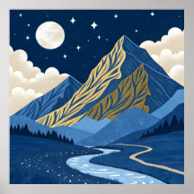 Lumière de la lune de montagne