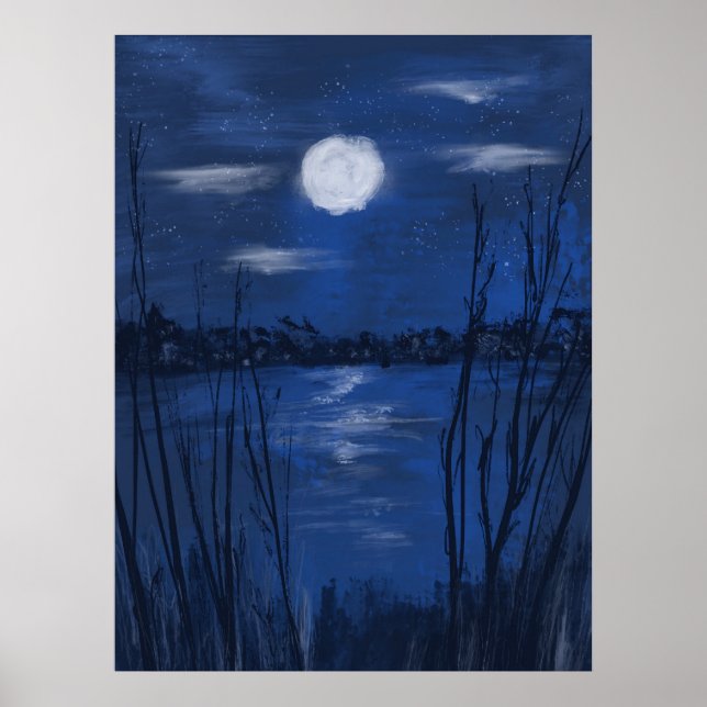Affiche Lumière de la lune sur l'eau calme (Devant)
