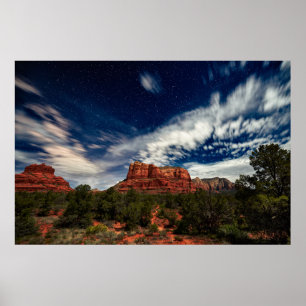 Affiche Lumière de la lune sur Sedona, Arizona