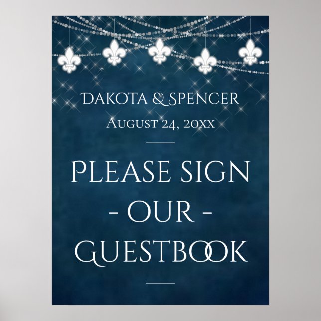 Affiche Lumière de la Marine Bleue Fleur de Lis | Connexio (Devant)