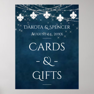 Affiche Lumière de la Marine Bleue Fleur de Lis   Connexio