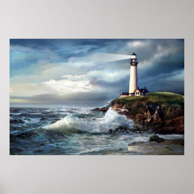 Affiche Lumière de l'espoir, phare de Pigeon Point (Devant)