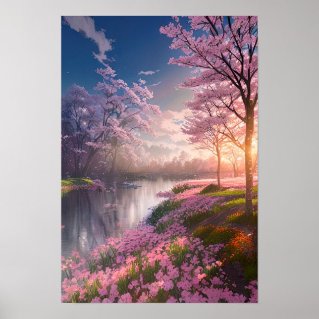 Affiche Lumière dorée sur la rivière Lazy (Devant)