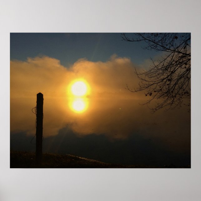 Affiche Lumière du matin sur l'eau calme (Devant)