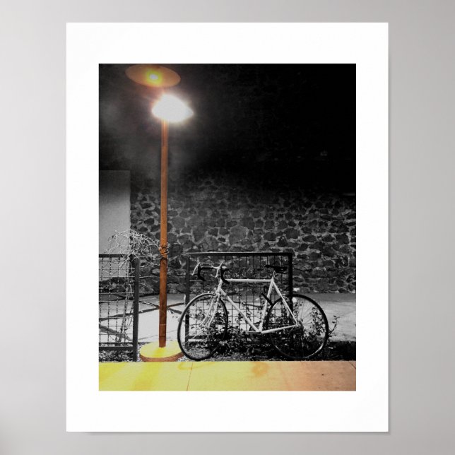 Affiche Lumière du soir sur une photographie de vélo (Devant)