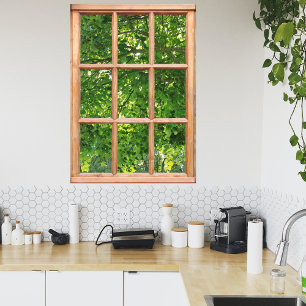 Affiche Lumière du soleil à travers la vue Feuille depuis