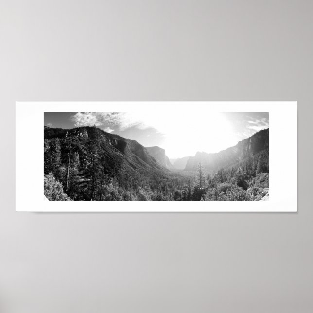 Affiche Lumière du soleil dans la vallée Panoramique noir  (Devant)