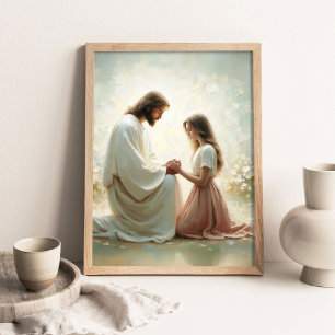 Affiche Lumière en toi, Art chrétien, Jésus et Fille