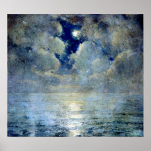 Affiche Lumière lunaire à travers les nuages