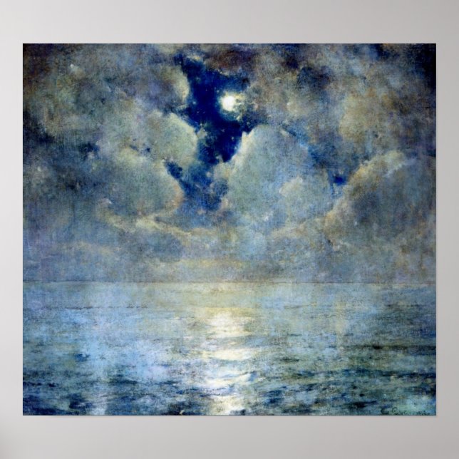 Affiche Lumière lunaire à travers les nuages (Devant)