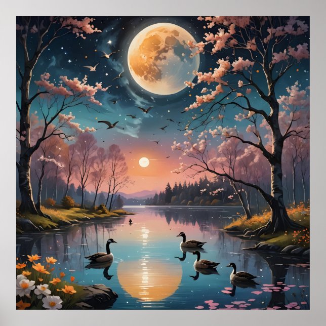 Affiche Lumière magique au bord du lac (Devant)