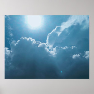 Affiche Lumière Solaire Dramatique À Travers Les Nuages