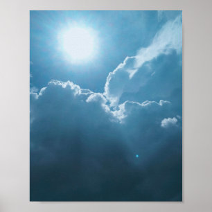 Affiche Lumière Solaire Dramatique À Travers Les Nuages
