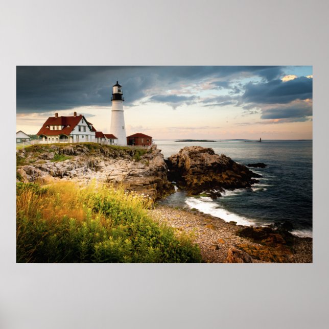 Affiche Lumière tête Portland | Cape Elizabeth ME (Devant)