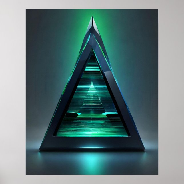 AFFICHE LUMIÈRE TURQUOISE PYRAMIDE VERTE (Devant)