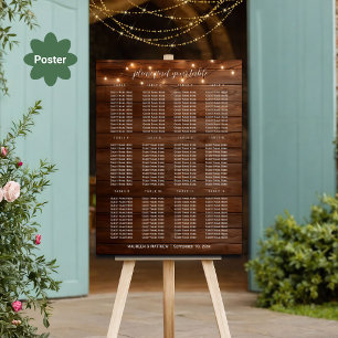 Affiche Lumières à cordes en bois Brown 12 Tables Siège Ma