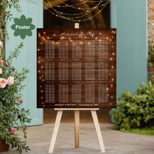 Affiche Lumières à cordes en bois Brown 15 Tables Siège Ma