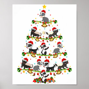 Affiche Lumières de Blaireau Noël Père Noël Blaireau Sapin