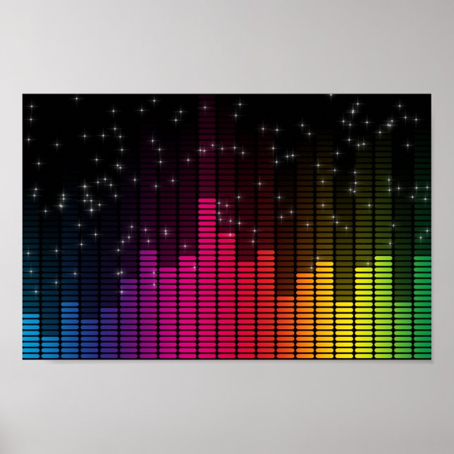 Affiche Lumières de disco à égaliseur de volume de musique (Devant)