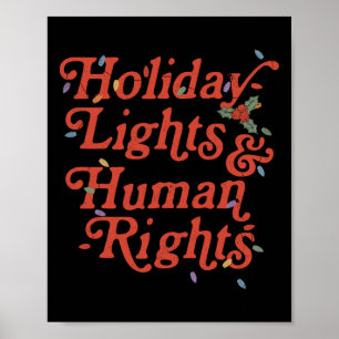 Affiche Lumières De Fêtes Et Droits De L'Homme Noël Drôle
