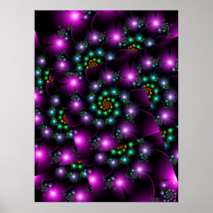 Affiche Lumières de Fleur en Spirale