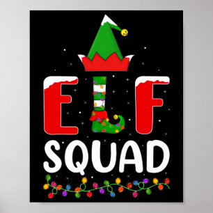 Affiche Lumières de Noël assorties pour la famille Elf Fan