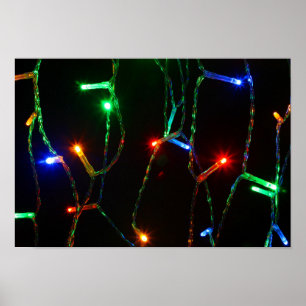 Affiche Lumières de Noël colorées personnalisables