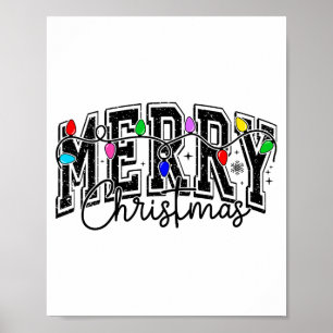 Affiche Lumières de Noël Festives Joyeuses & Brillantes